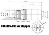 RKX-RCV-010 AC compressor control valve with stopper technical drawing with dimensions
