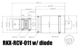 RKX-RCV-011 AC compressor control valve with diode technical drawing with dimensions