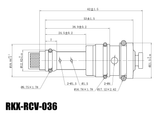 RKX-RCV-036 mechanical AC compressor control valve technical drawing with dimensions