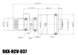 RKX-RCV-037 mechanical AC compressor control valve technical drawing with dimensions