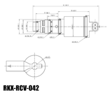 RKX-RCV-042 AC compressor control valve technical drawing with dimensions