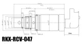 RKX-RCV-047 AC compressor control valve technical drawing with dimensions
