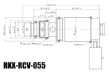 RKX-RCV-055 AC compressor control valve technical drawing with dimensions