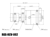 RKX-RCV-092 mechanical AC compressor control valve technical drawing with dimensions