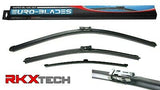 EURO-BLADES Front + Rear Wiper Blade Set for Audi A4, B8, Avant Q3 (24"+20"+16")