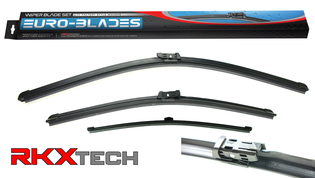 EURO-BLADES Front + Rear Wiper Blade Set for Audi Q7 (28"+20"+19")